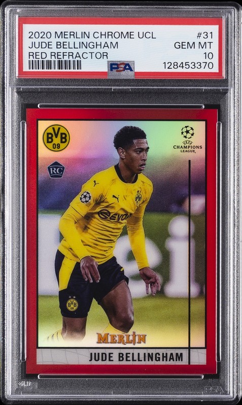 2020 TOPPS MERLIN CHROME CHAMPIONS LEAGUE JUDE BELLINGHAM ROOKIE RC 4/10 PSA 10