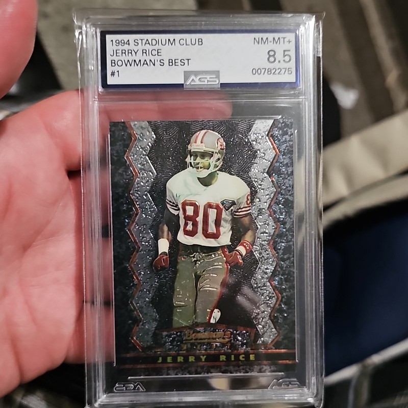 1994 STADIUM CLUB # 1 JERRY RICE BOWMAN'S BEST ☆BLACK REFRACTOR☆ SF 49ERS PSA 10