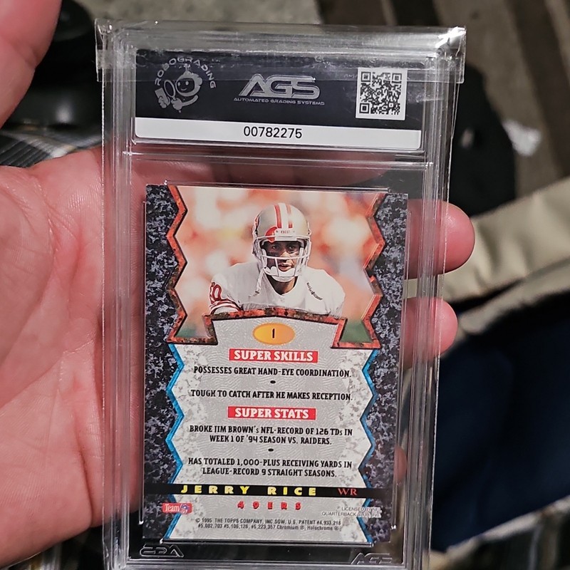1994 STADIUM CLUB # 1 JERRY RICE BOWMAN'S BEST ☆BLACK REFRACTOR☆ SF 49ERS PSA 10 view 2
