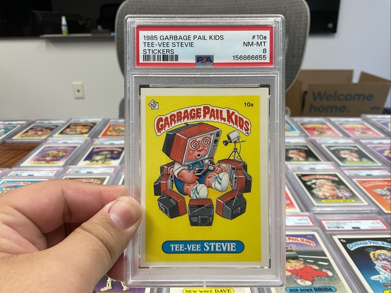garbage pail kids tee vee stevie Psa 8