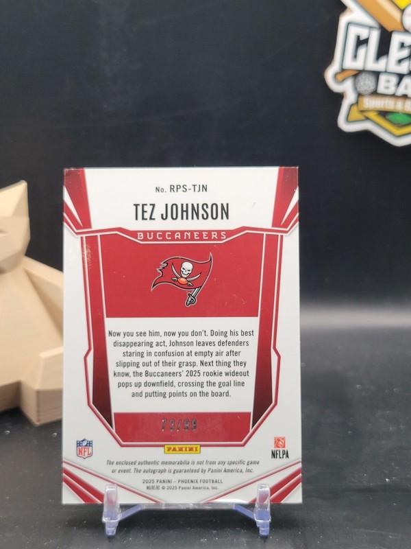 Tez Johnson 2025 Panini Phoenix Jumbo Patch Auto /99 Buccaneers (CBTH) view 2