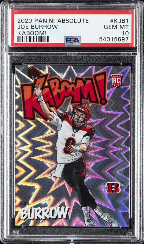 2020 PANINI ABSOLUTE KABOOM! #KJB1 JOE BURROW ROOKIE RC PSA 10