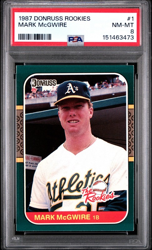 1987 DONRUSS ROOKIES #1 MARK MCGWIRE PSA 8