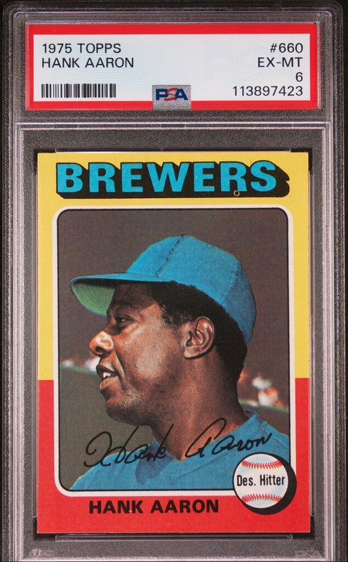 1975 TOPPS #660 HANK AARON PSA 6