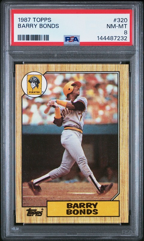 1987 TOPPS #320 BARRY BONDS ROOKIE RC PSA 8