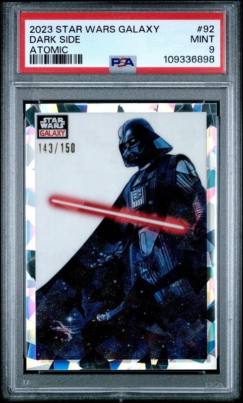 2023 TOPPS CHROME STAR WARS GALAXY ATOMIC #92 DARK SIDE 143/150 PSA 9