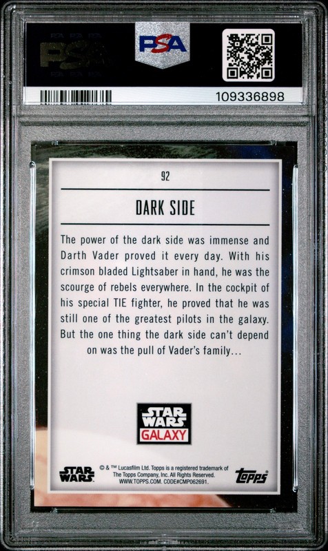 2023 TOPPS CHROME STAR WARS GALAXY ATOMIC #92 DARK SIDE 143/150 PSA 9 view 2