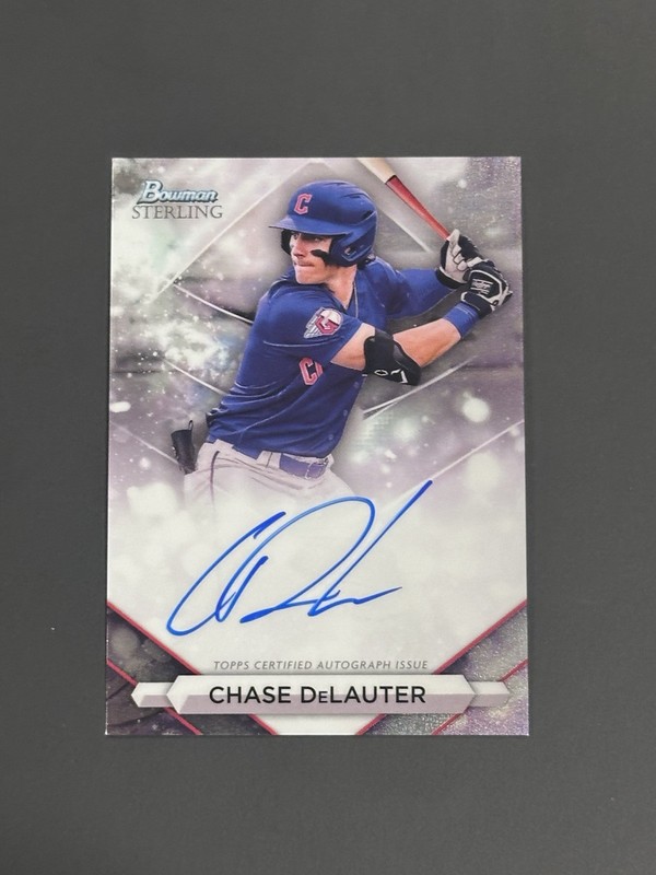 2023 Bowman Sterling Chase DeLauter ON Card Auto Guardians Rookie Stud PA-CD