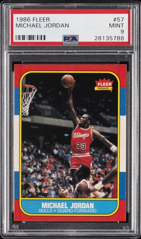 1986 FLEER #57 MICHAEL JORDAN ROOKIE RC PSA 9
