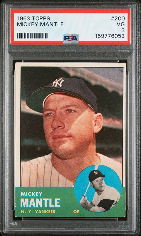 1963 TOPPS #200 MICKEY MANTLE PSA 3
