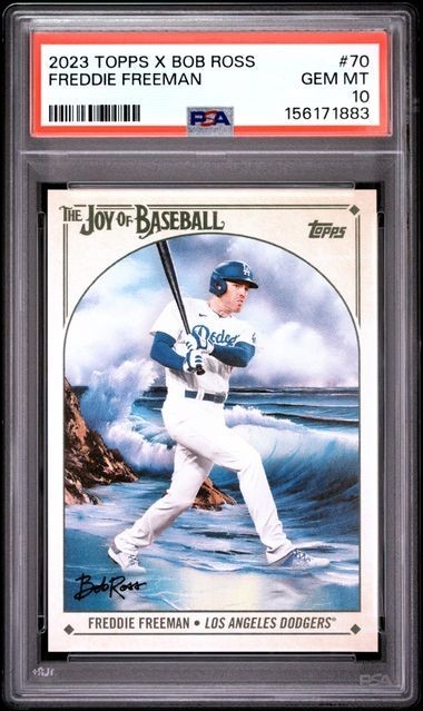 #70 Freddie Freeman Los Angeles Dodgers 2023 Topps Bob Ross PSA 10