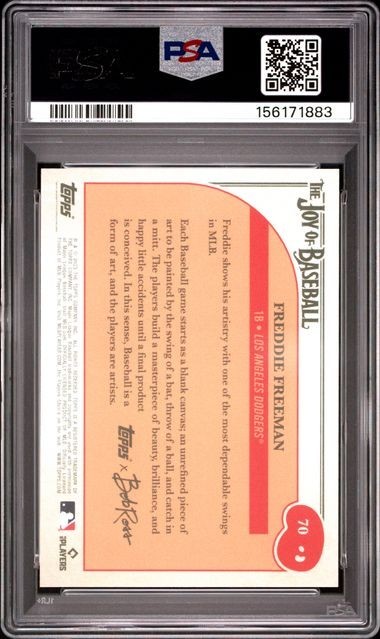 #70 Freddie Freeman Los Angeles Dodgers 2023 Topps Bob Ross PSA 10 view 2