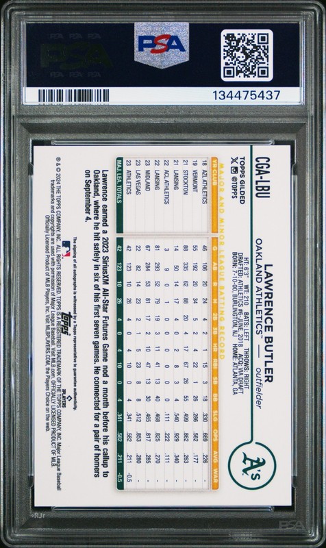 2024 Topps Gilded Lawrence Butler /99 Rookie Chrome Gold Auto PSA 10 GEM MINT view 2
