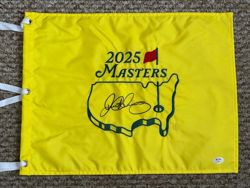 Rory McIlroy Champion PGA Autographed Signed 2025 MASTERS Pin Flag PSA