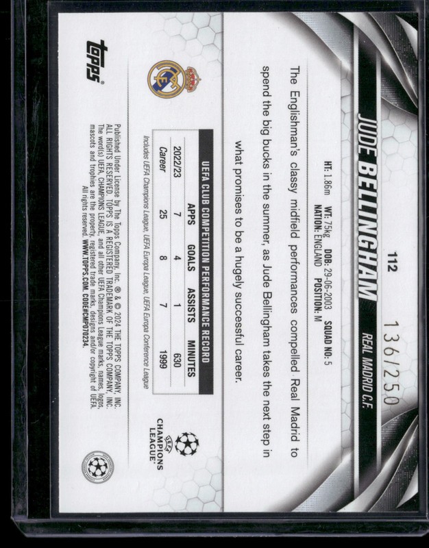 2023-24 Topps UEFA Club Competitions #112 Jude Bellingham Starball Foil view 2