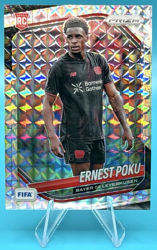2025-26 Prizm FIFA Ernest Poku Silver Mosaic Prizm RC #234 Bayern Rookie