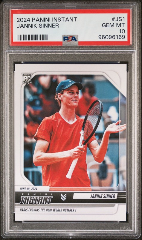2024 PANINI INSTANT JANNIK SINNER #JS1 JANNIK SINNER PSA 10