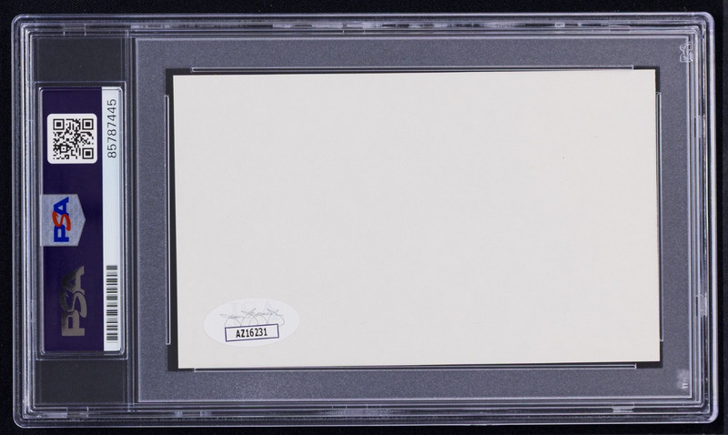 Johnny Unitas Signed Index Card (PSA & JSA) HOF Baltimore Colts Auto view 2