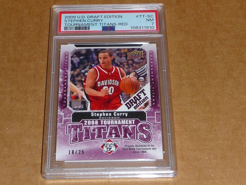 2009/10 UD Draft Edition STEPHEN CURRY TOURNAMENT TITANS RED ROOKIE 10/25 PSA 7