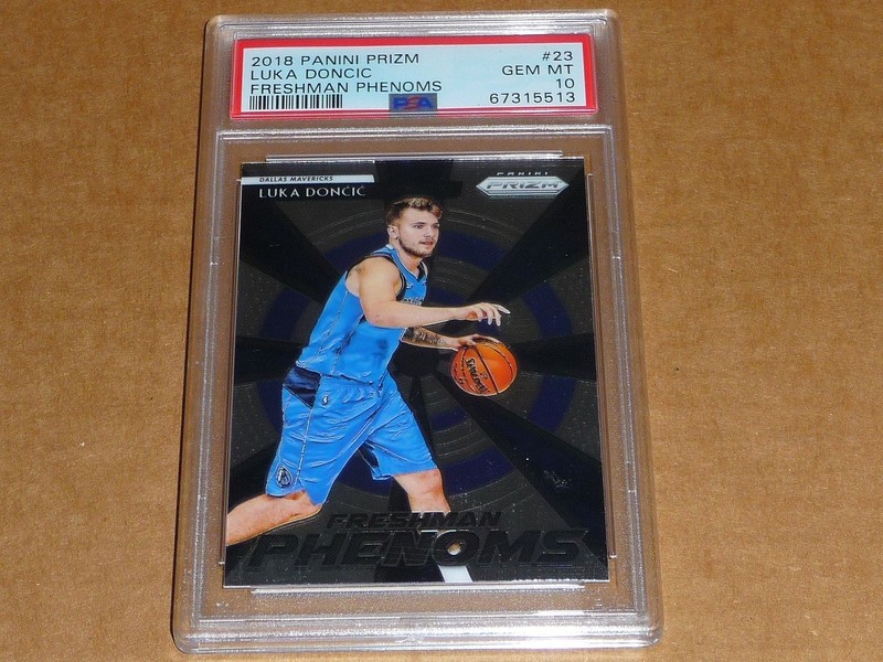 2018/19 Panini Prizm LUKA DONCIC FRESHMAN PHENOMS MAVERICKS LAKERS RC #23 PSA 10