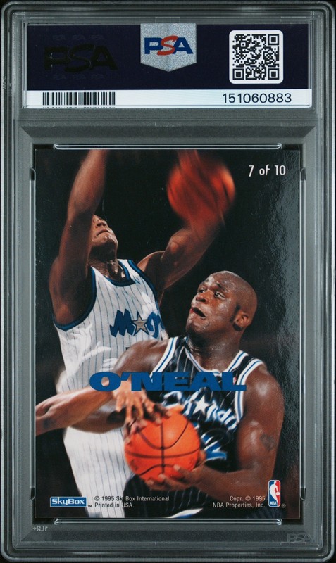 1994 E-Motion N-Tense #7 Shaquille O'Neal PSA 8 view 2