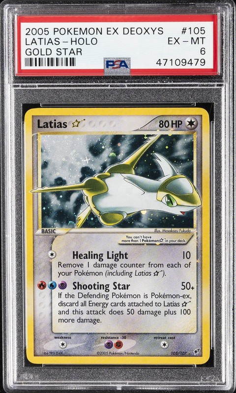2005 POKEMON EX DEOXYS GOLD STAR #105 LATIAS-HOLO PSA 6