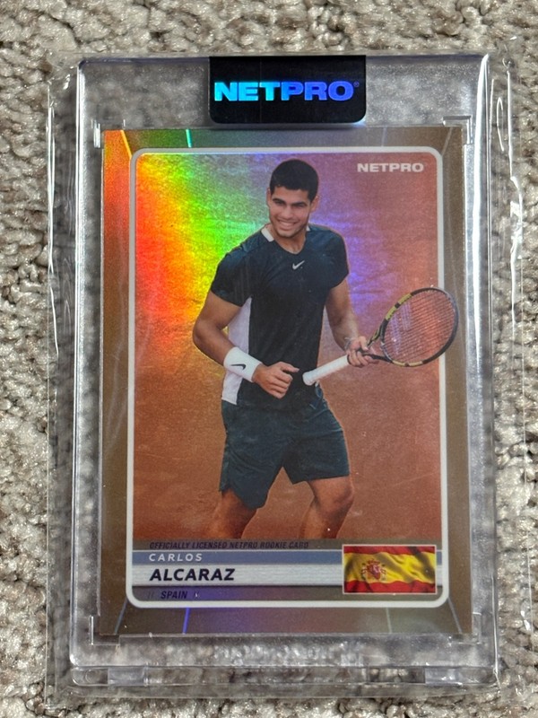 2022 NETPRO Premium Rainbow Green Shirt Carlos Alcaraz Rookie Card 52/250 RC