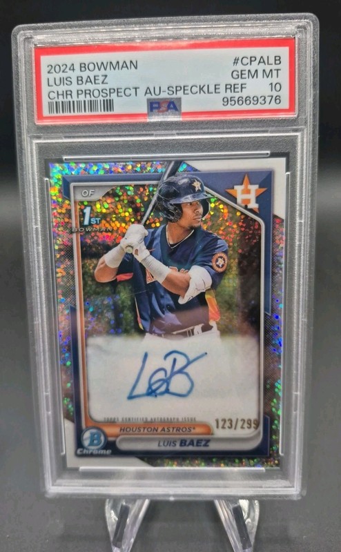 2024 Bowman Chrome Luis Baez 1ST Speckle Refractor Auto/299 PSA 10 