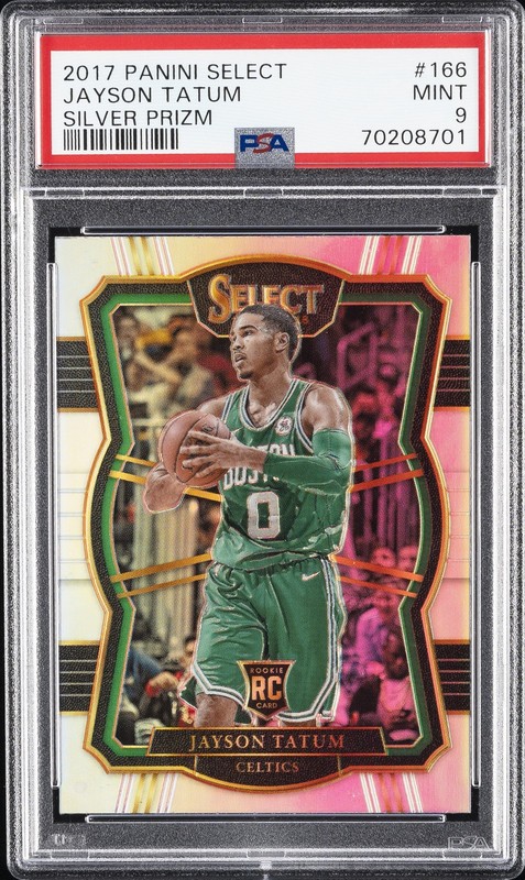 2017 PANINI SELECT SILVER PRIZM #166 JAYSON TATUM PSA 9
