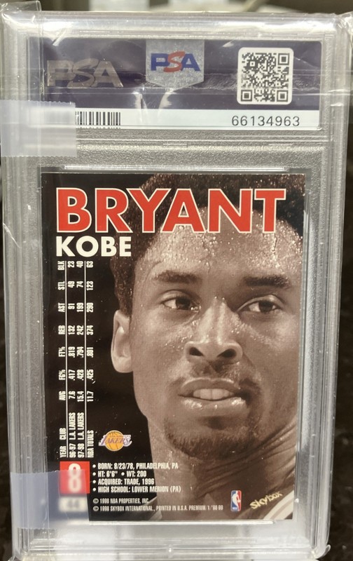 1998 Skybox Premium Kobe Bryant #44 PSA 9 Mint HOF view 2