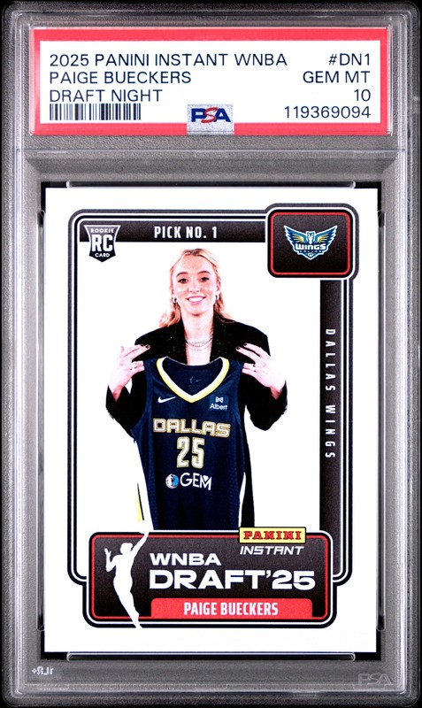 2025 PANINI INSTANT WNBA DRAFT NIGHT #DN1 PAIGE BUECKERS PSA 10