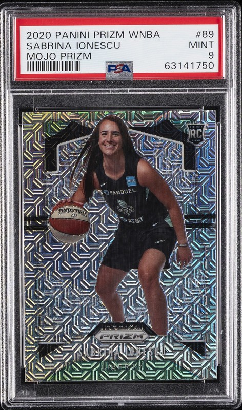 2020 PANINI PRIZM WNBA MOJO PRIZM #89 SABRINA IONESCU #/25 PSA 9