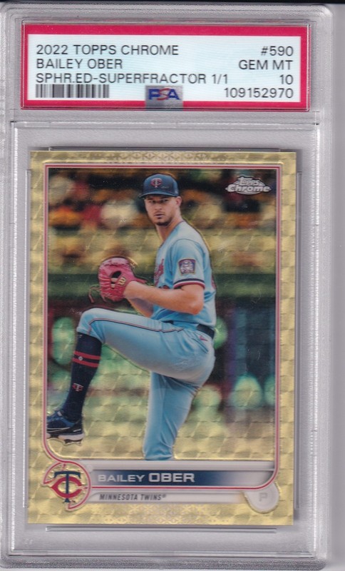 Bailey Ober 2022 Topps Chrome Sapphire Superfractor 1/1 PSA 10 Twins