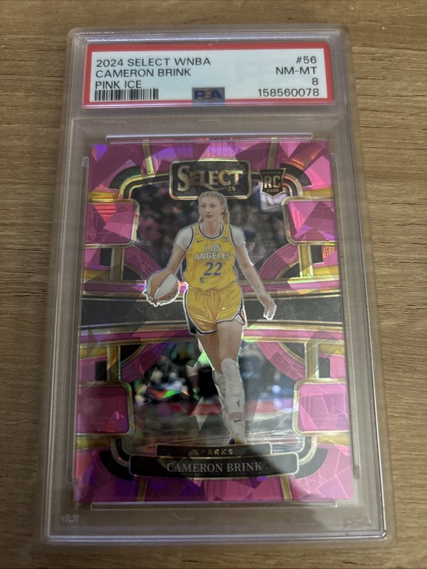 2024 Panini Select WNBA - Concourse Cameron Brink #56 Pink Ice Prizm (RC) PSA 8.