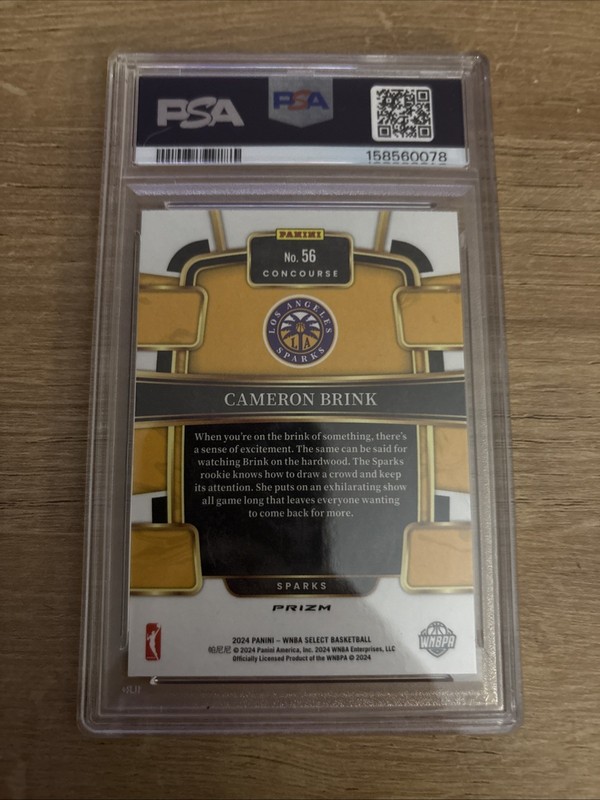 2024 Panini Select WNBA - Concourse Cameron Brink #56 Pink Ice Prizm (RC) PSA 8. view 2