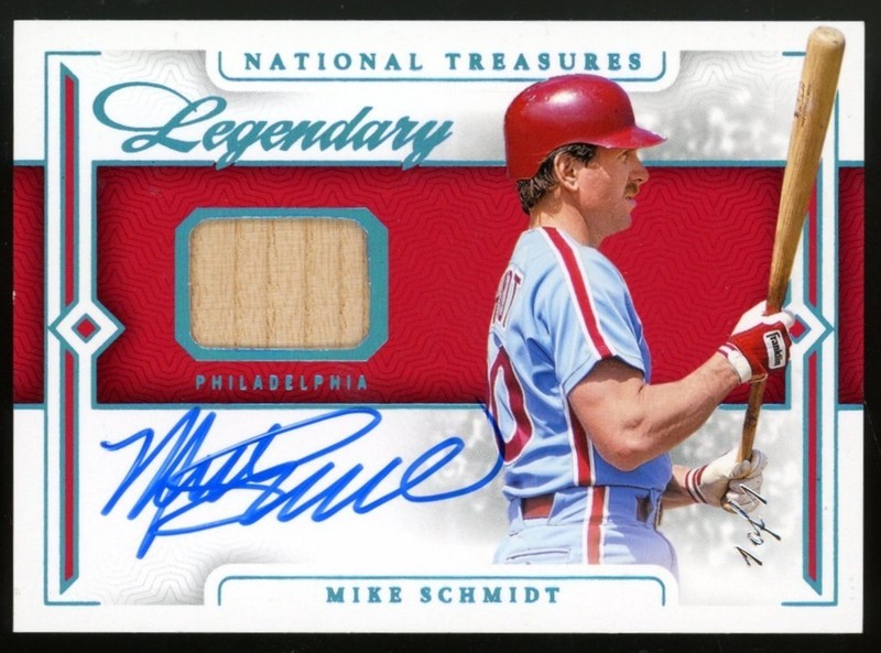 2024 Panini National Treasures Mike Schmidt Game Used Bat Auto Signature 1/1