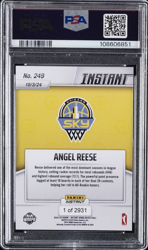 2024 PANINI INSTANT WNBA #249 ANGEL REESE PSA 10 view 2