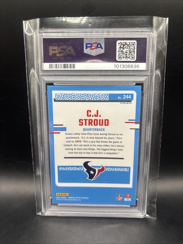 2023 PANINI DONRUSS OPTIC PINK #244 CJ STROUD ROOKIE RC PSA 10 view 2
