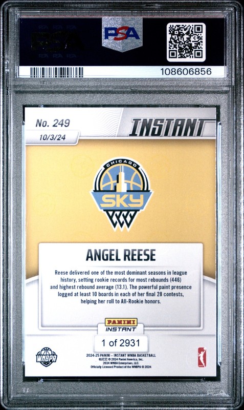 2024 PANINI INSTANT WNBA #249 ANGEL REESE PSA 10 view 2