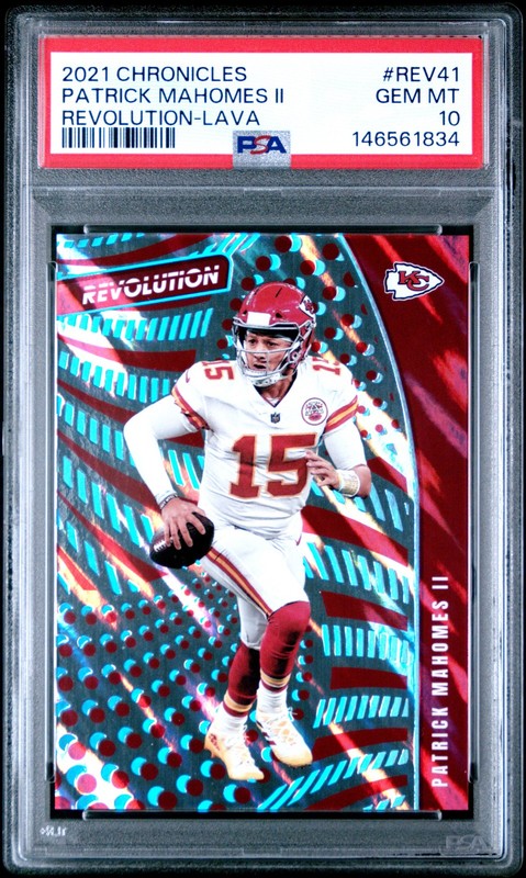 2021 PANINI CHRONICLES REVOLUTION LAVA #REV41 PATRICK MAHOMES II 3/10 PSA 10