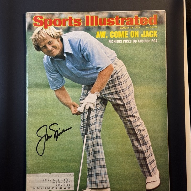 Jack Nicklaus Signed Sports Illustrated Aug 18 1975 PSA LOA Autographed Golf HOF