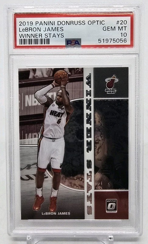 2019-20 Donruss Optic LEBRON JAMES Winner Stays PSA 10 Gem Mint (51975056) Miami