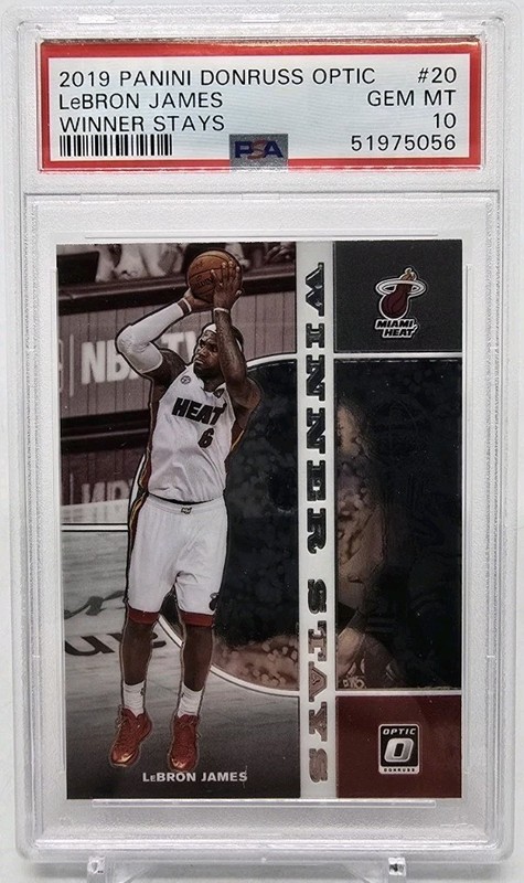 2019-20 Donruss Optic LEBRON JAMES Winner Stays PSA 10 Gem Mint (51975056) Miami view 2