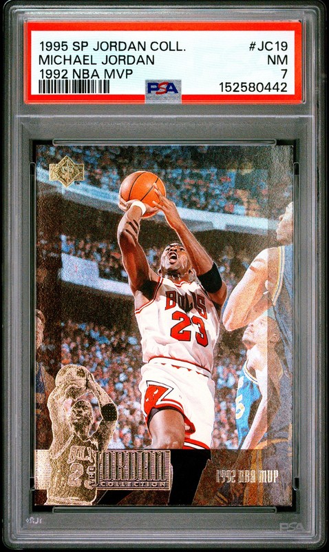 1995 SP JORDAN COLLECTION 1992 NBA MVP #JC19 MICHAEL JORDAN PSA 7