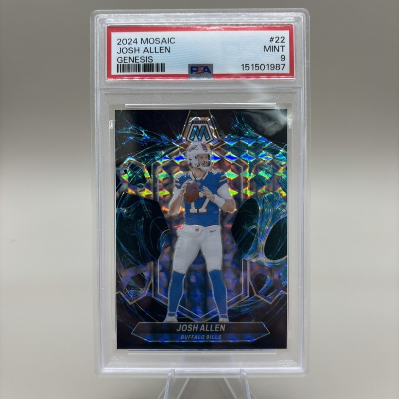 2024 Panini Mosaic Josh Allen SP Genesis Prizm Case Hit PSA 9 Bills #22