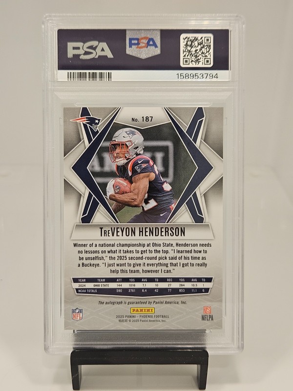 2025 Phoenix TreVeyon Henderson #187 Pyramids Auto RC PSA 9 view 2