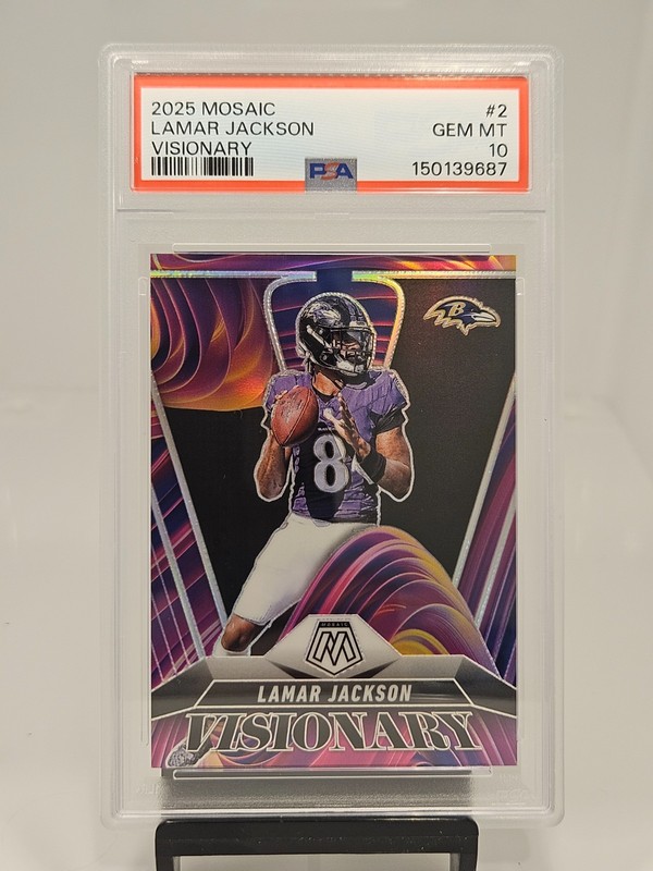 2025 Mosaic Lamar Jackson Visionary #2 PSA 10