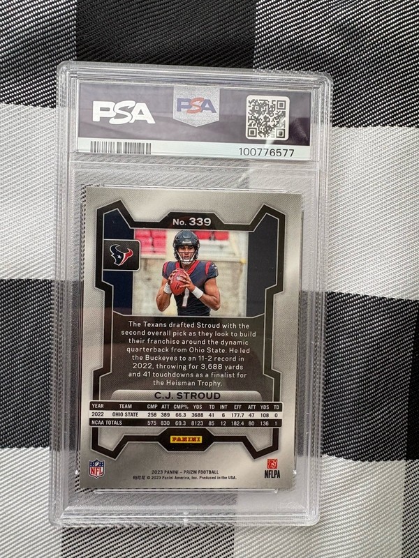 2023 Panini Prizm #339 CJ Stroud Base Rookie RC PSA 10 GEM MINT view 2