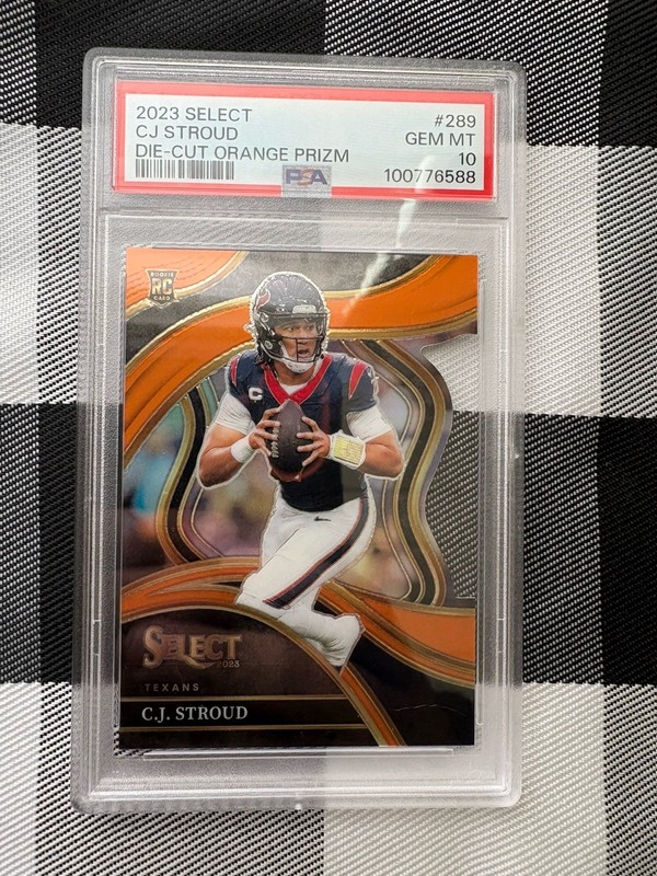 CJ Stroud 2023 Panini Select Rookie #183 PSA 10 Die-Cut Orange Prizm /399 Low