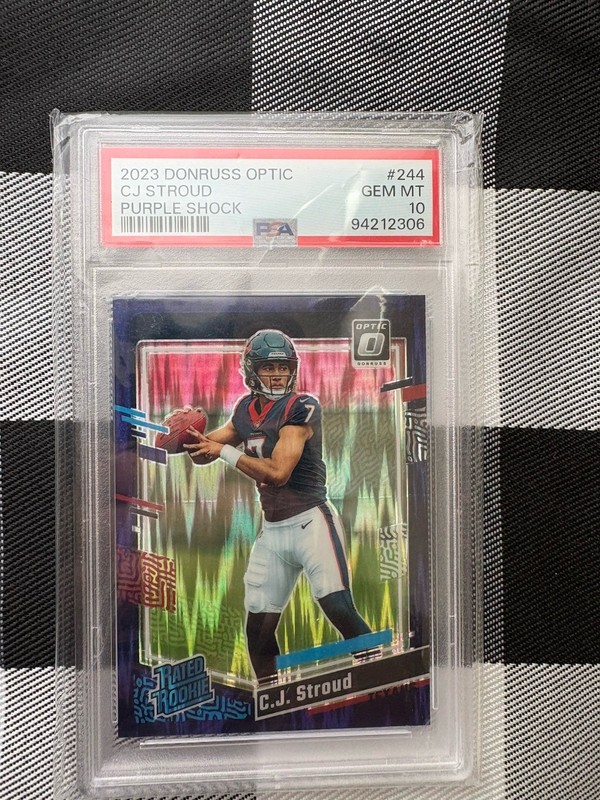 2023 Panini Donruss Optic - Rated Rookie C.J. Stroud #244 Purple Shock - PSA 10